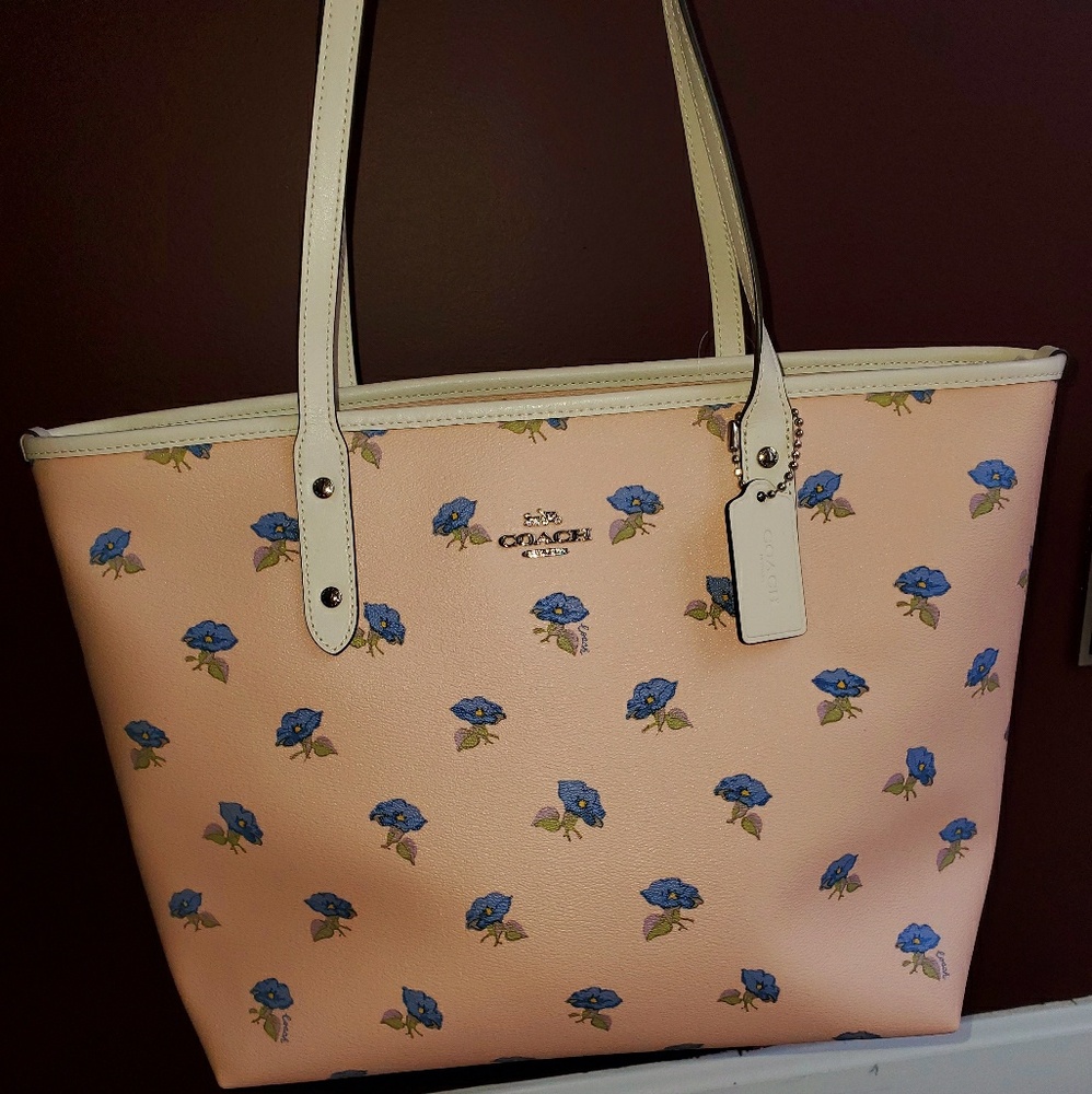 Coach Tote with Bell Flower Print